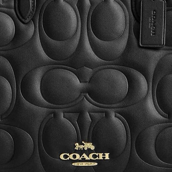 NWT Limited Coach Large Maggie Tote Bag In Blocked Signature Leather CY672 Black - Picture 5 of 15